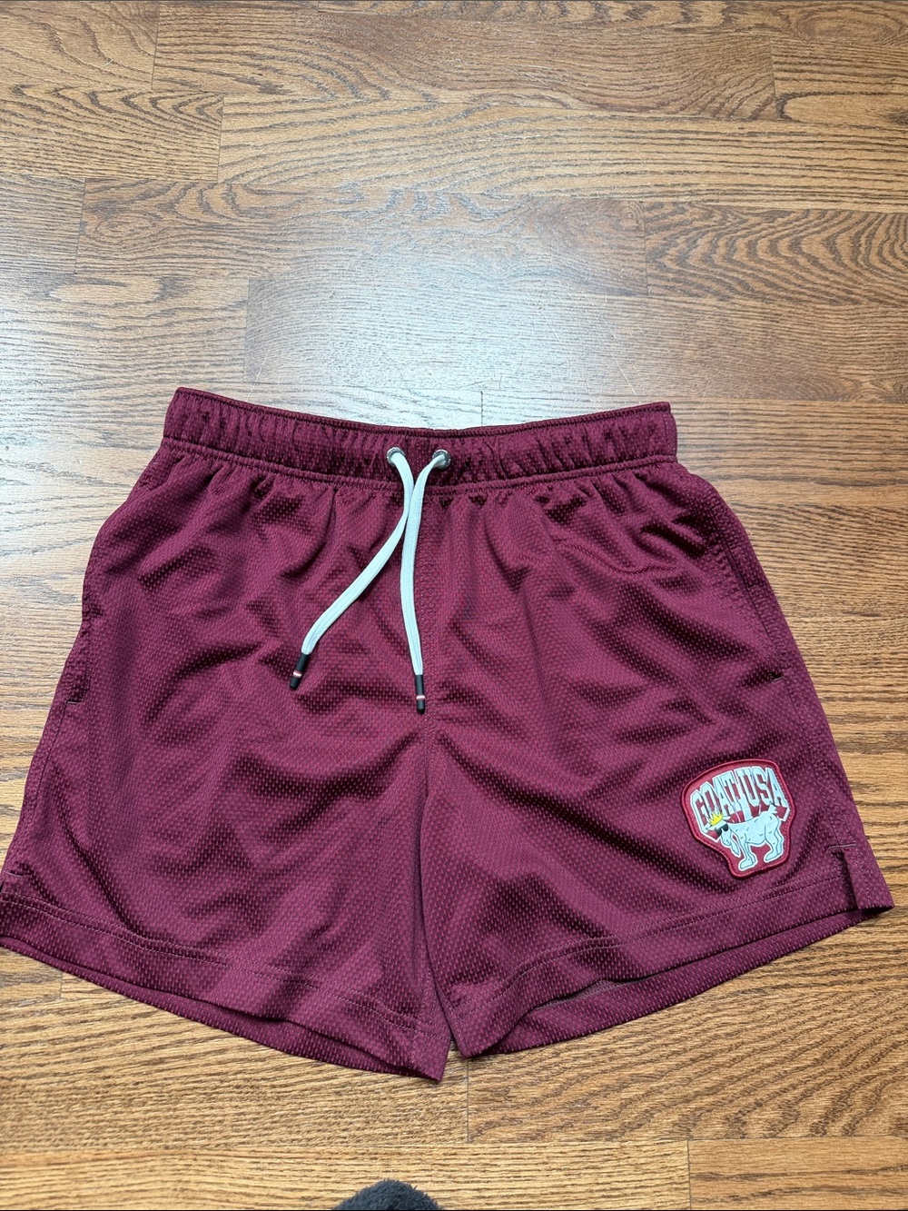 GOAT USA Maroon Mesh Athletic Shorts with Drawstring Size Small